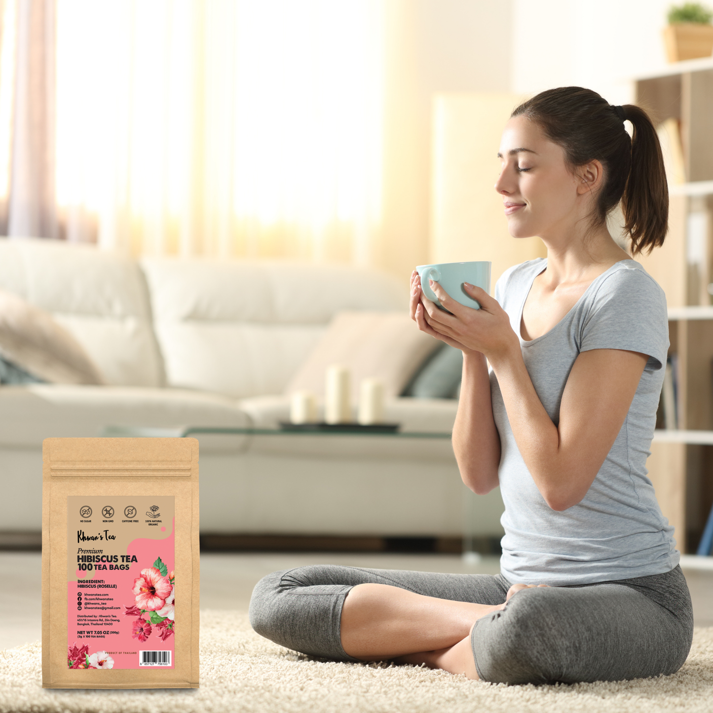 Hibiscus Tea 100 Tea Bags, 7oz (100 x 2g/bag)