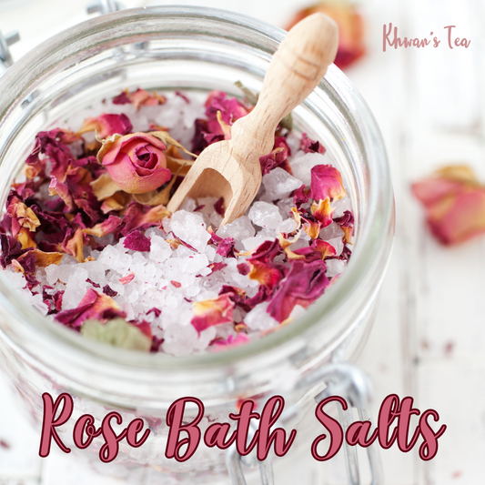 DIY Rose Bath Salts Dried Rose Petals Natural Organic Vegan Healthy NON-GMO