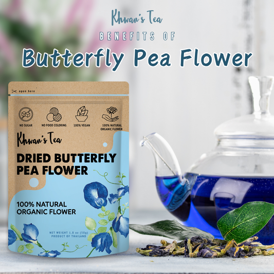 Butterfly Pea Flower Tea Benefits Blue Pea Tea Natural Organic Food Coloring Vegan Healthy NON-GMO