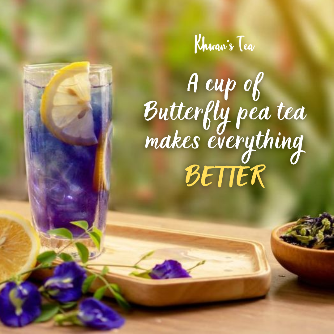 A Cup of Butterfly Pea Tea Makes Everything Better Natural Organic Flower Herbal Vegan Healthy NON-GMO