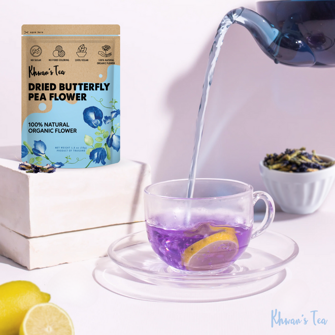 Peflower Tea 4 Ways to Make Butterfly Pea Flower Tea Properly – Khwan's Tea
