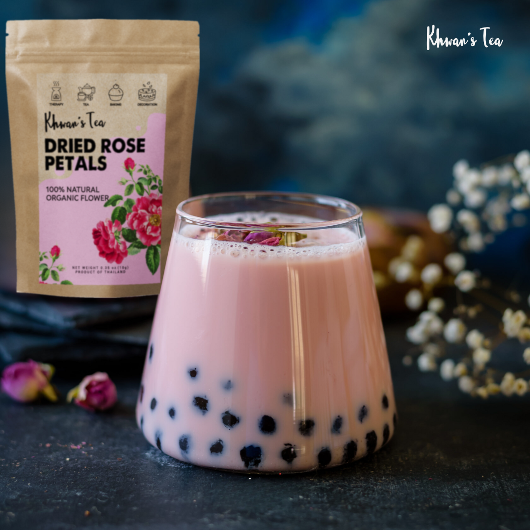 Rose Bubble Tea Recipe Rose Milk tea Refreshing