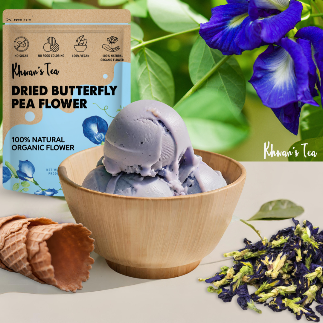 Butterfly Pea Ice Cream Recipe Blue pea ice cream Dessert