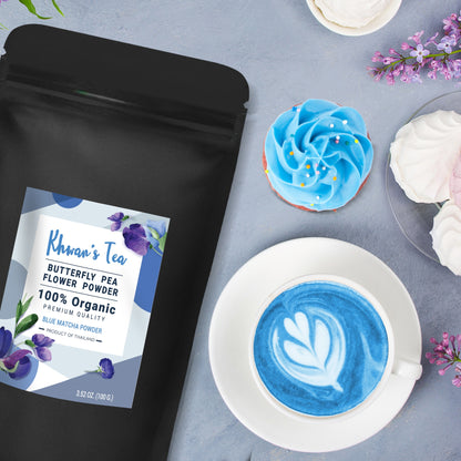 Butterfly Pea Flower Powder Extract Blue Matcha Latte Tea Natural Food Coloring