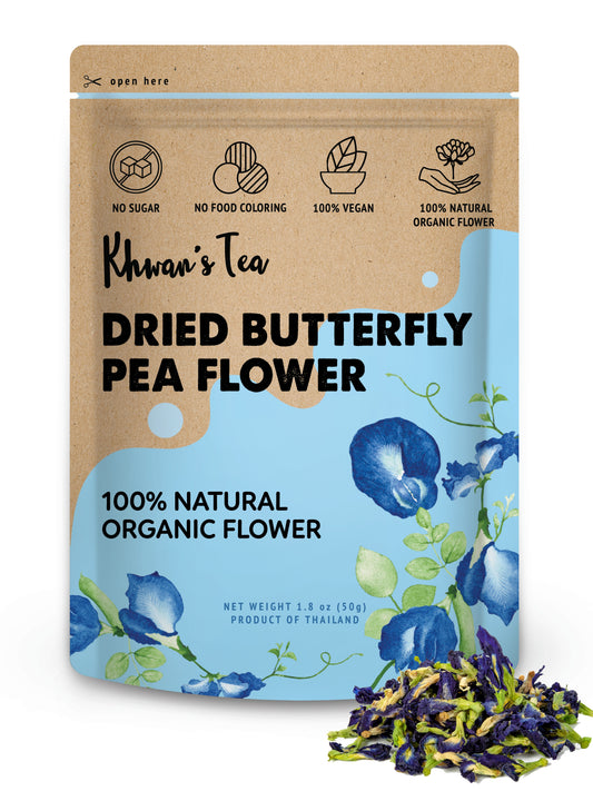 Dried Butterfly Pea Flower Herbal Tea Organic Natural Food Coloring Vegan NON-GMO Healthy Product of Thailand