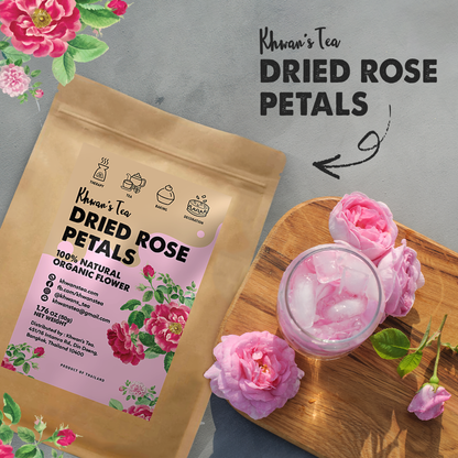 Dried Rose Petals Tea Organic Rose Flower Herbal Natural Vegan NON-GMO Healthy Product of Thailand