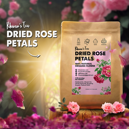 Dried Rose Petals Tea Organic Rose Flower Herbal Natural Vegan NON-GMO Healthy Product of Thailand